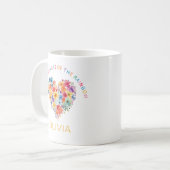 Floral Rainbow Heart Mok – Custom Name Gift (Voorkant links)