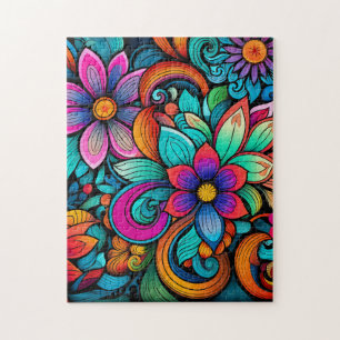Floral Rainbow Jigsaw Puzzel
