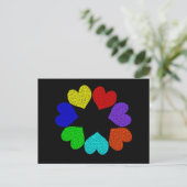 Floral Rainbow Love Hearts Briefkaart (Staand voorkant)