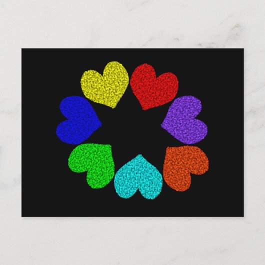 Floral Rainbow Love Hearts Briefkaart (Voorkant)