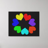 Floral Rainbow Love Hearts Canvas Print (Voorkant)