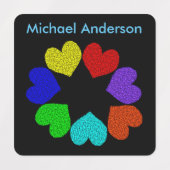 Floral Rainbow Love Hearts Clothing Labels (Design 1)