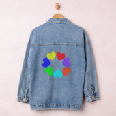 Floral Rainbow Love Hearts Denim Jacket (Hangar)