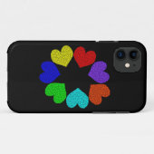 Floral Rainbow Love Hearts iPhone 5 Hoesje (Achterkant (horizontaal))