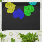 Floral Rainbow Love Hearts Kitchen Towel Theedoek (Gevouwen)