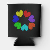 Floral Rainbow Love Hearts Koelbox Blikjeskoeler (Voorkant)