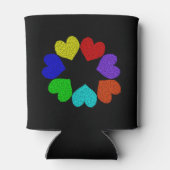 Floral Rainbow Love Hearts Koelbox Blikjeskoeler (Achterkant)