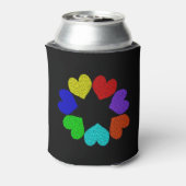 Floral Rainbow Love Hearts Koelbox Blikjeskoeler (Blikje Achterkant)