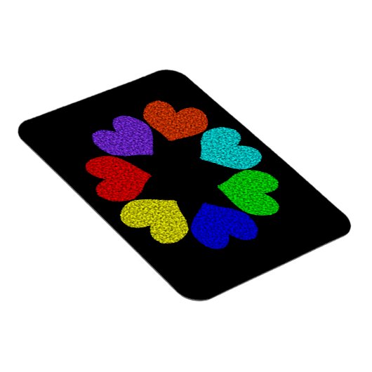Floral Rainbow Love Hearts Magnet Magneet (Rechterzijde)