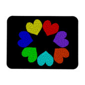 Floral Rainbow Love Hearts Magnet Magneet (Horizontaal)