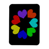 Floral Rainbow Love Hearts Magnet Magneet (Verticaal)
