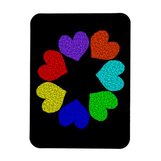 Floral Rainbow Love Hearts Magnet Magneet (Verticaal)