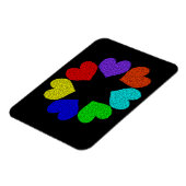 Floral Rainbow Love Hearts Magnet Magneet (Linkerzijde)