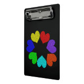 Floral Rainbow Love Hearts Mini Cliboard Klembord (Angled2)
