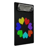 Floral Rainbow Love Hearts Mini Cliboard Klembord (Schuin)