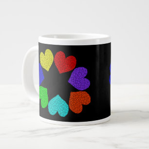 Floral Rainbow Love Hearts Mok