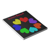 Floral Rainbow Love Hearts notebook Notitieblok (Schuin)