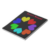 Floral Rainbow Love Hearts notebook Notitieblok (Linkerzijde)