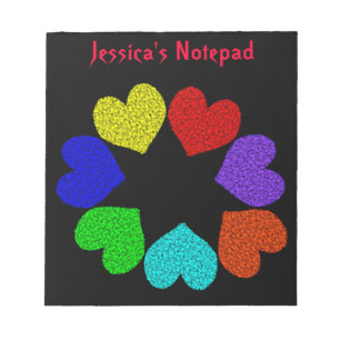 Floral Rainbow Love Hearts notebook Notitieblok