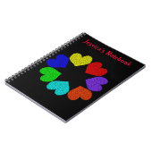 Floral Rainbow Love Hearts Notitieboek (Linkerzijde)