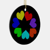 Floral Rainbow Love Hearts Ornament (Rechts)