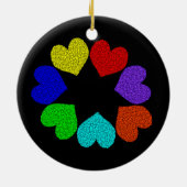 Floral Rainbow Love Hearts Ornament (Achterkant)