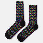 Floral Rainbow Love Hearts Pattered Sokken (Links)