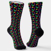 Floral Rainbow Love Hearts Pattered Sokken (Gebogen)