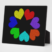 Floral Rainbow Love Hearts Plaque Fotoplaat (Zijkant)