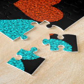 Floral Rainbow Love Hearts Puzzle Legpuzzel (Zijkant)