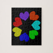Floral Rainbow Love Hearts Puzzle Legpuzzel (Verticaal)