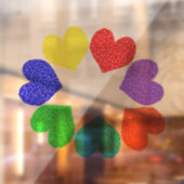 Floral Rainbow Love Hearts Raamsticker (Vel 2)