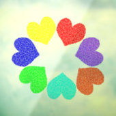 Floral Rainbow Love Hearts Raamsticker (Vel 3)