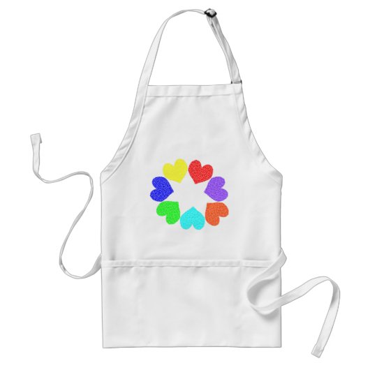 Floral Rainbow Love Hearts Schort (Voorkant)