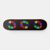 Floral Rainbow Love Hearts Skateboard (Horizontaal)
