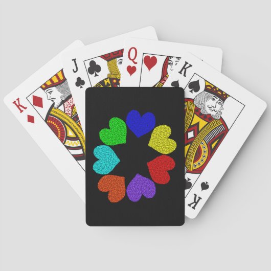 Floral Rainbow Love Hearts speelt kaarten af (Achterkant)