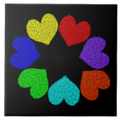 Floral Rainbow Love Hearts Tegel Tegeltje (Voorkant)