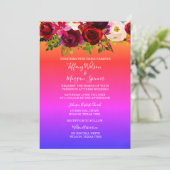 Floral Rainbow Same-Sex Marriage bruiloft Invite Kaart (Staand voorkant)
