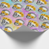 FLORAL RAINBOW SKULL WRAPPING PAPIER (Hoek)