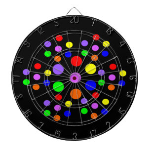 Floral Rainbow Spots Dart Board Dartbord