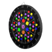 Floral Rainbow Spots Dart Board Dartbord (Voorkant Rechts)