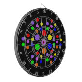 Floral Rainbow Spots Dart Board Dartbord (Voorkant Links)