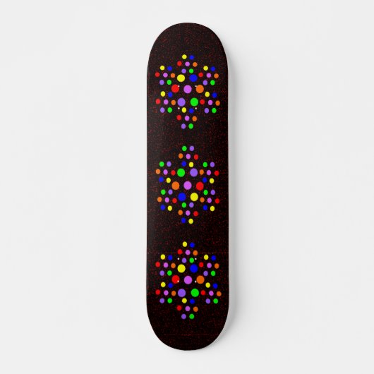 Floral Rainbow Spots Skateboard (Voorkant)