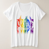 Floral Rainbow Text LGBTQ Gay Pride 2022 T-Shirt (Design voorkant)