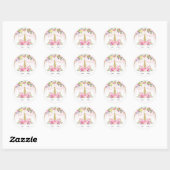 Floral Rainbow Unicorn Dank u Sticker gunsten (Vel)