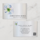 *~* Floral Rainbow White Anemone QR code Visitekaartje (Voorkant / Achterkant)