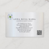 *~* Floral Rainbow White Anemone QR code Visitekaartje (Achterkant)