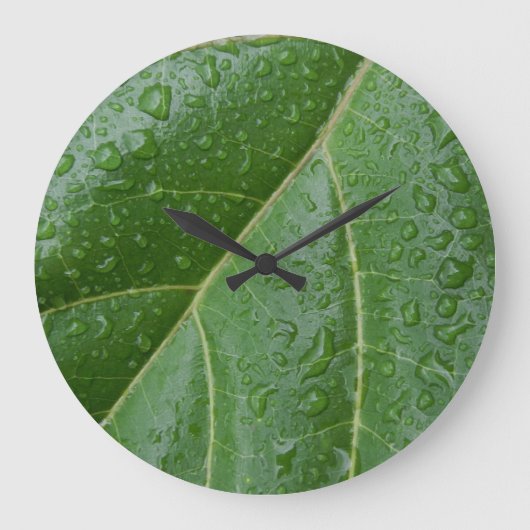 Floral Raindrops Wall Clock Grote Klok (Voorkant)