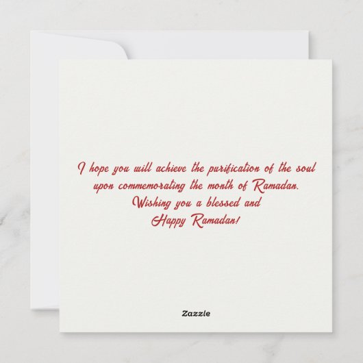 floral Ramadan Kareem | Goudhalve maan en lantaarn Feestdagenkaart (Achterkant)