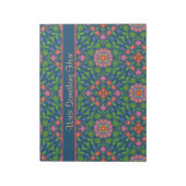 Floral Rangoli op Deep Blue Notitieblok of Jotter (Linkerzijde)
